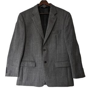 Joseph & Feiss Gold Jacket Blazer Lambswool Mens‎ 42R Gray Black Herringbone
